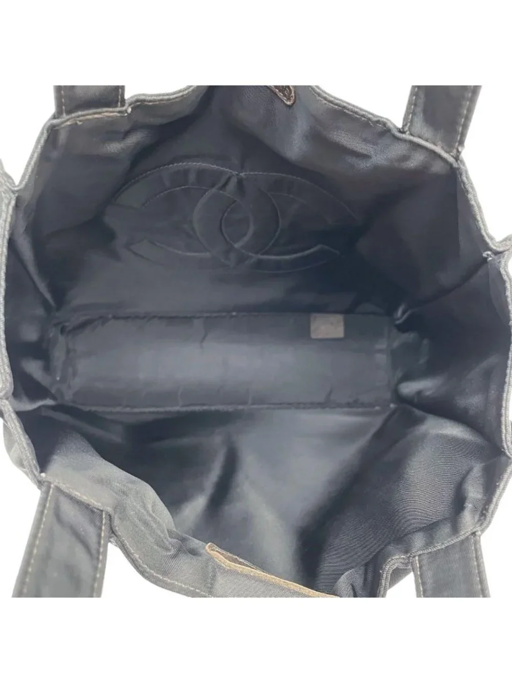Chanel Nylon CC Logo Hand Tote Black